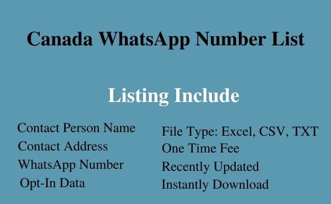 Canada whatsapp number list