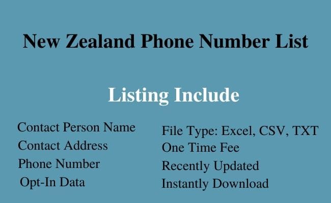 New Zealand phone number list
