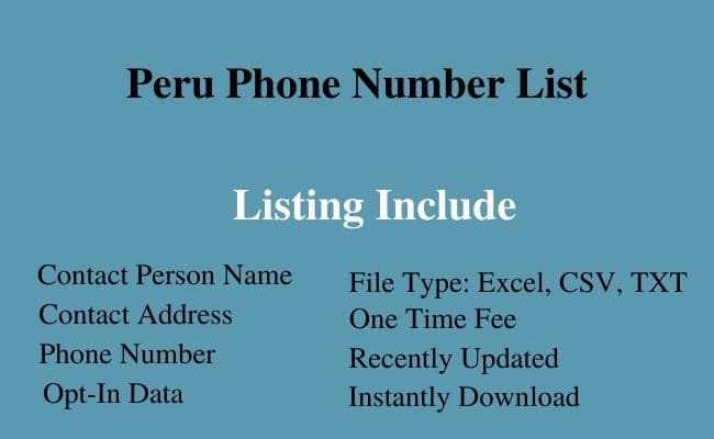 Peru phone number list