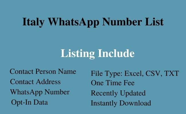 Italy whatsapp number list